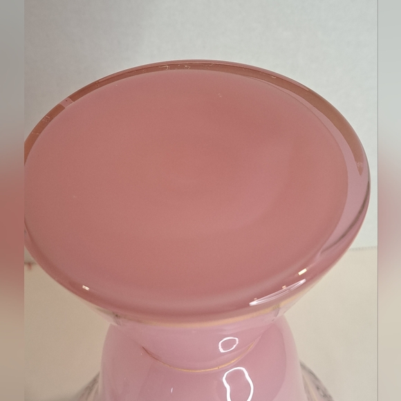 Antique Hand Blown Pink Opaline Glass Vase Handpainted Gold Trim with Lid - Picture 10 of 10